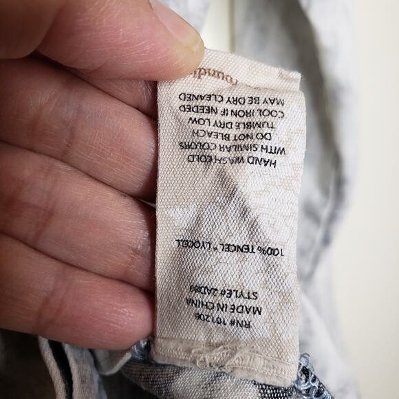 Soft Surroundings| Acid wash Gray Button Down Shirt - Picture 6 of 9